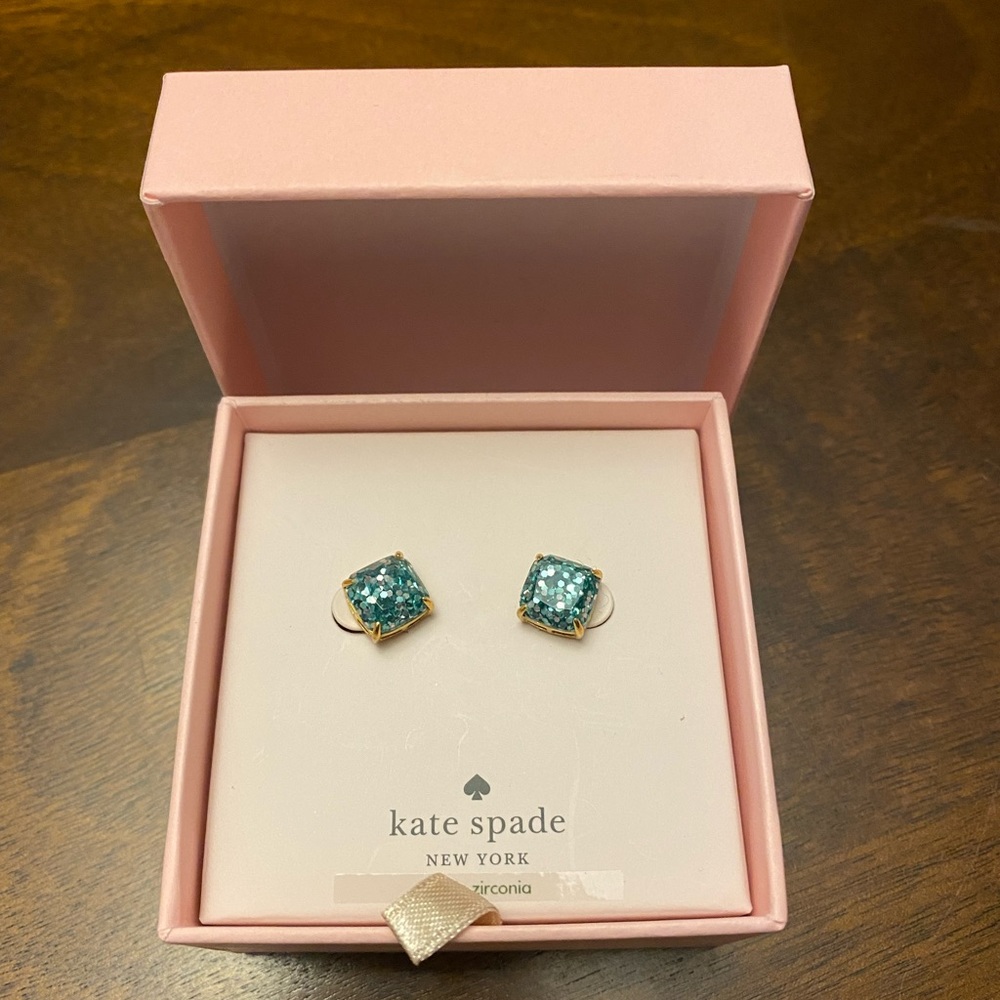 New Kate Spade Teal Mini Stud Earrings